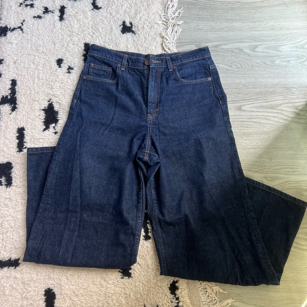 COS size 28 wide leg high rise full length high rise jeans